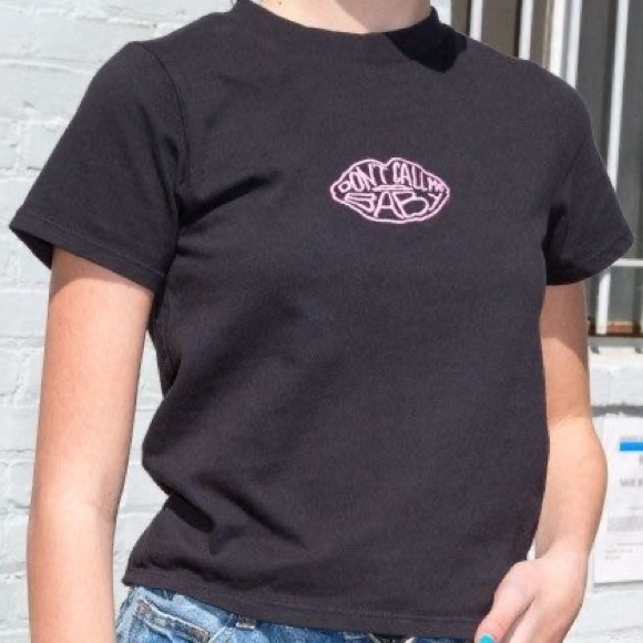 BRANDY MELVILLE Don’t Call Me Baby Embroidered Tee - Picture 1 of 1
